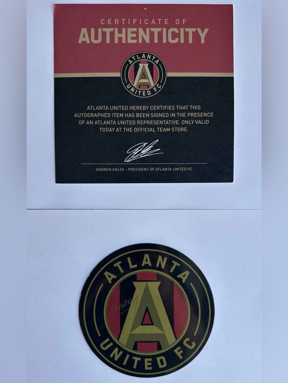 Atlanta United FC 2018 MLS 5 in. Magnet - Signed By Miguel Almiron w/Certificate